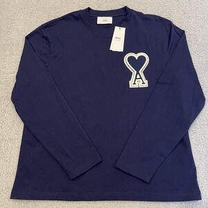 Ami Navy Blue Long Sleeve Shirt